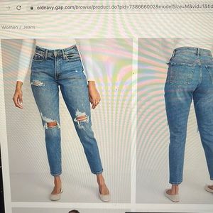 Curvy High Waisted Straight Ripped Jeans- Old Navy